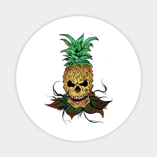 Pineapple skull Black Magnet